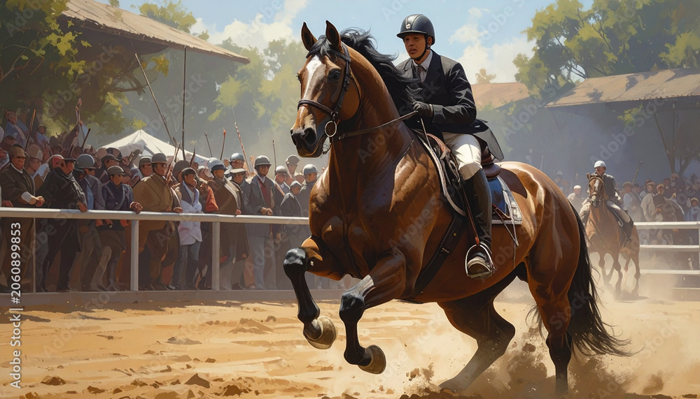 Obraz premium Equestrian rider horse competition