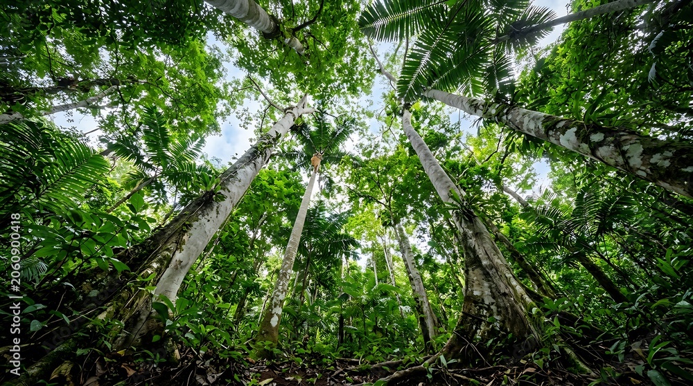Fototapeta premium Lush Tropical Rainforest Canopy View