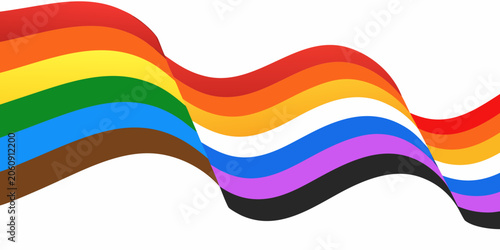 Canvastavla Flowing rainbow pride flags with undulating curves a vibrant vector illustration
