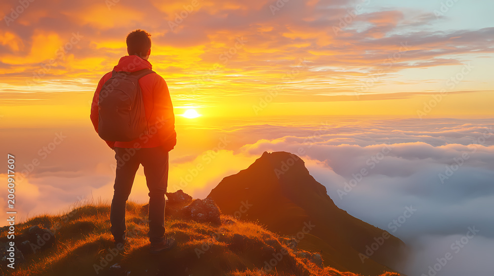 Obraz premium Sunrise Summit and Reflection