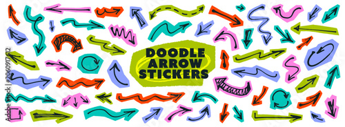 Fotografie Funky playful scrapbook doodle arrows collection