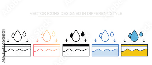 Quadro su tela Bha Icon Set Isolated on White Background Illustration