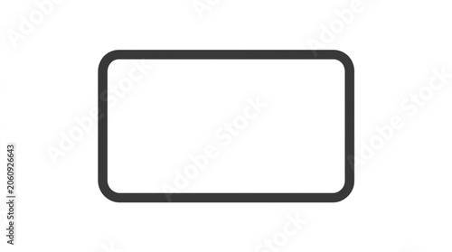 Blank rounded rectangle graphic element isolated on white.