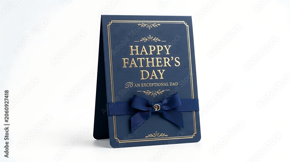 Naklejka premium Happy father's day card with blue bow