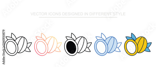 Shea Butter Icon Set Isolated on White Background Illustration