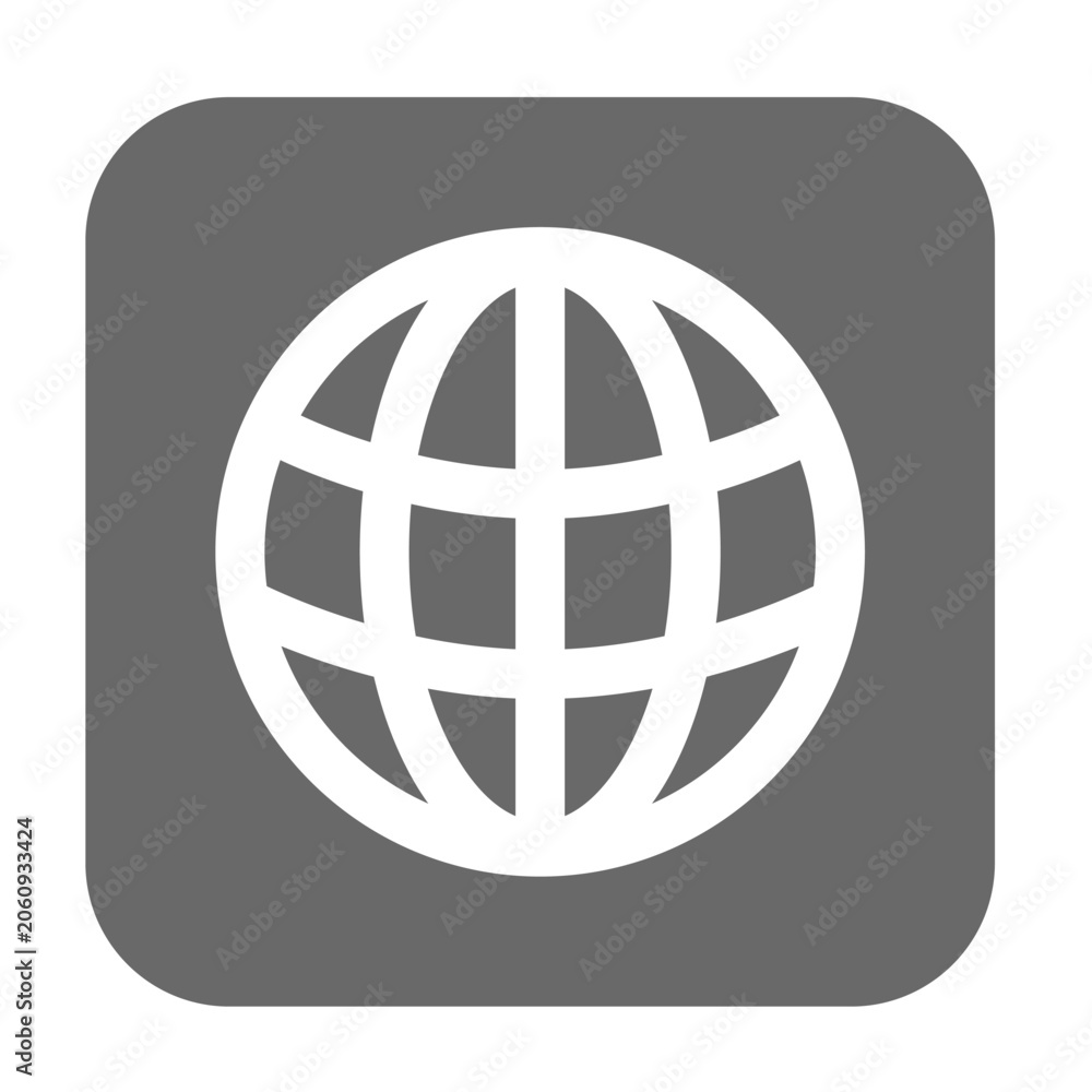 Obraz premium vector earth globe icon with square