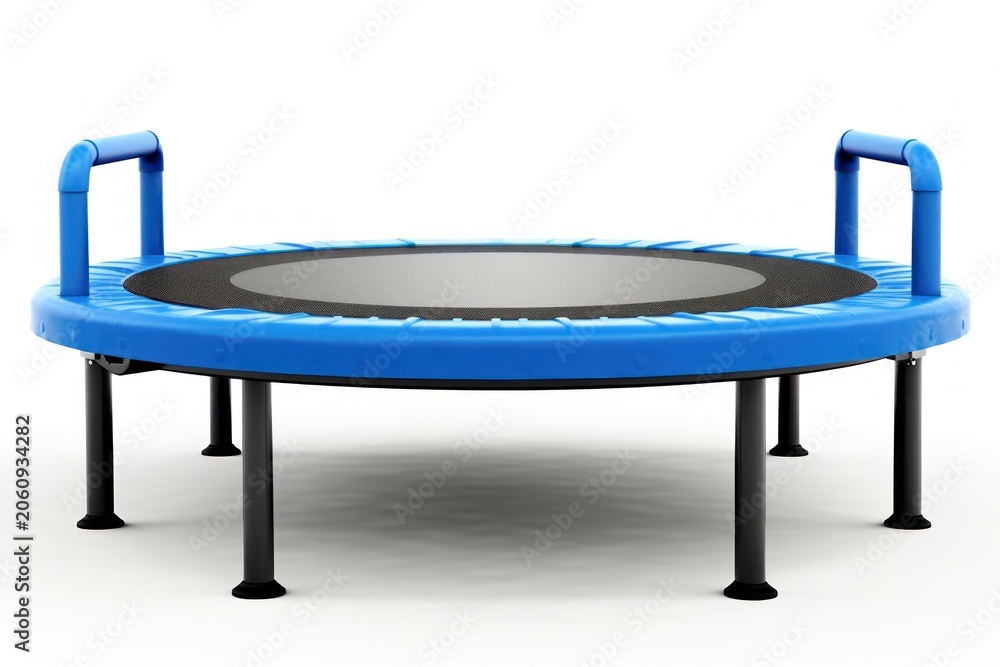 Fototapeta premium Fitness trambulin trampoline white background trampolining.