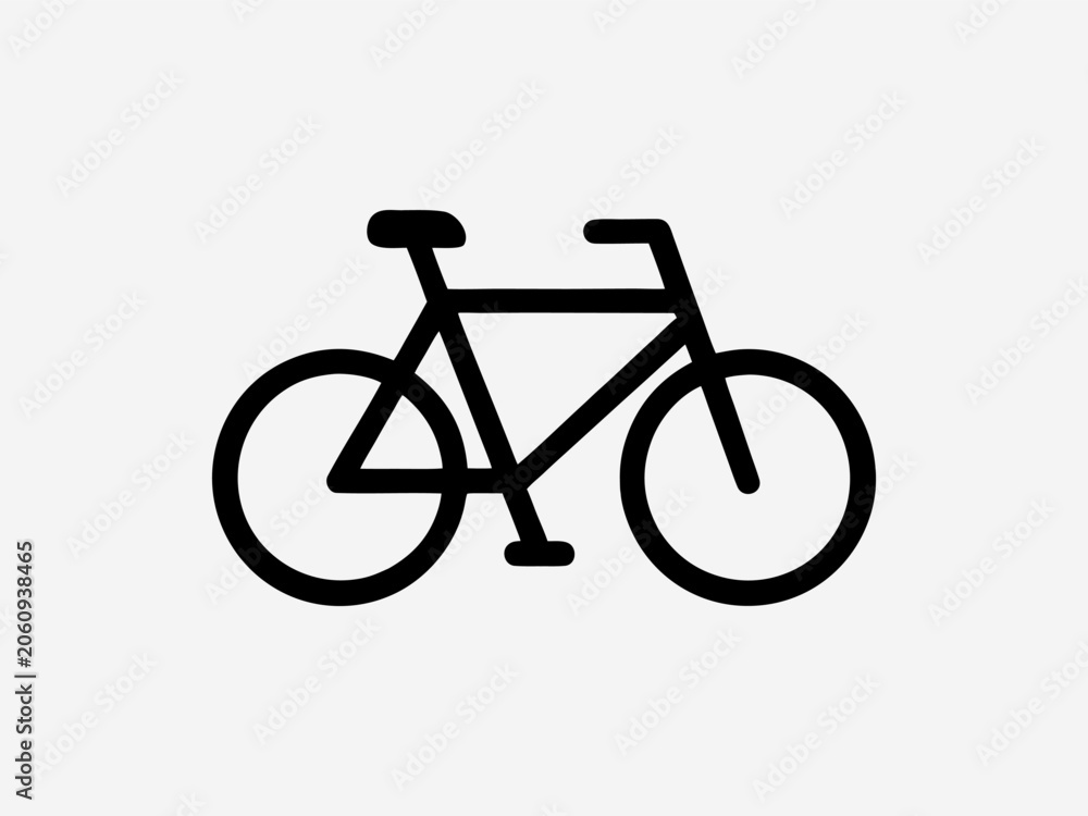 Fototapeta premium Simple Bicycle Outline Vector Icon Design