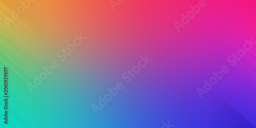 Obraz na plátně Vibrant rainbow gradient background with diagonal texture lines featuring spectrum of colors from yellow to purple and blue