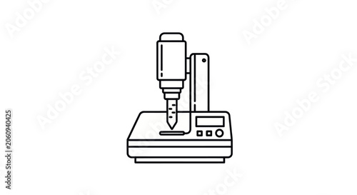 Obraz na płótnie Laboratory Hardness Tester Machine Outline Vector