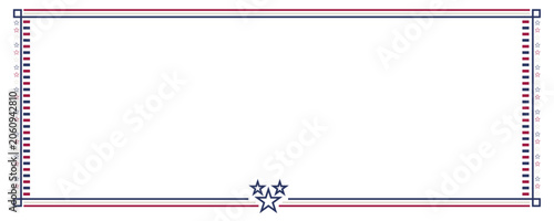 American Flag Colors Patriotic Horizontal Banner Frame for Celebration
