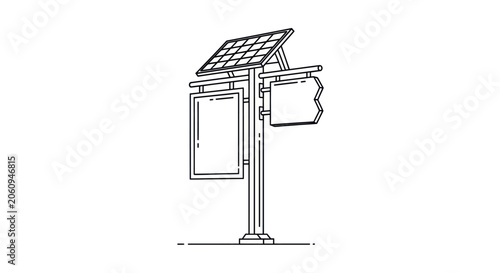 Photos Solar Powered Street Sign Vector Illustration
