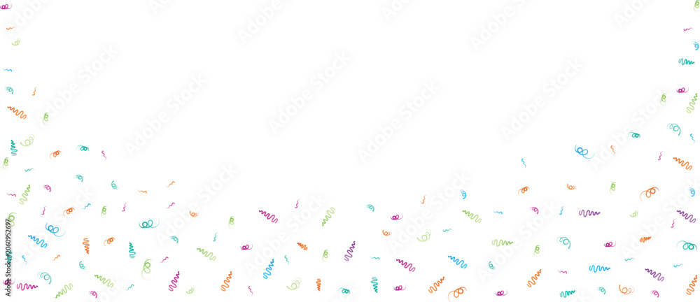 Obraz premium Confetti Celebration Background With flying glitter and Streamers Minimal Festive Pattern.