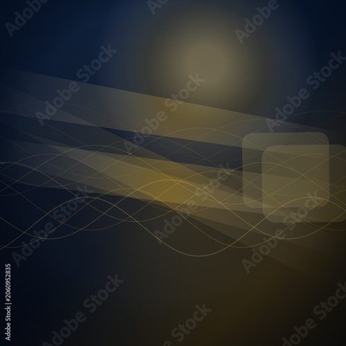 Abstract golden light rays on dark background
