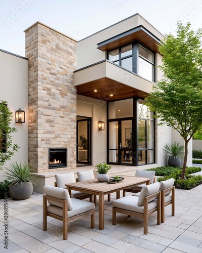 elegant urban townhouse with layered facade design, luxury finishes and expansive outdoor living areas