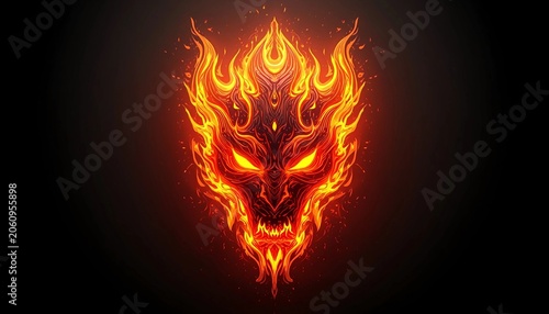 Abstract Fierce Fire Spirit Elemental Illustration