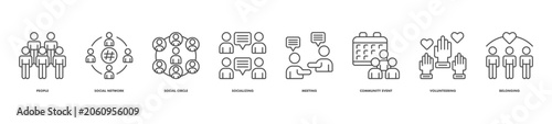 Cuadro en lienzo community engagement icon set collection in line style