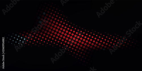 Abstract red and blue dots pattern on black background for design circle old modern art