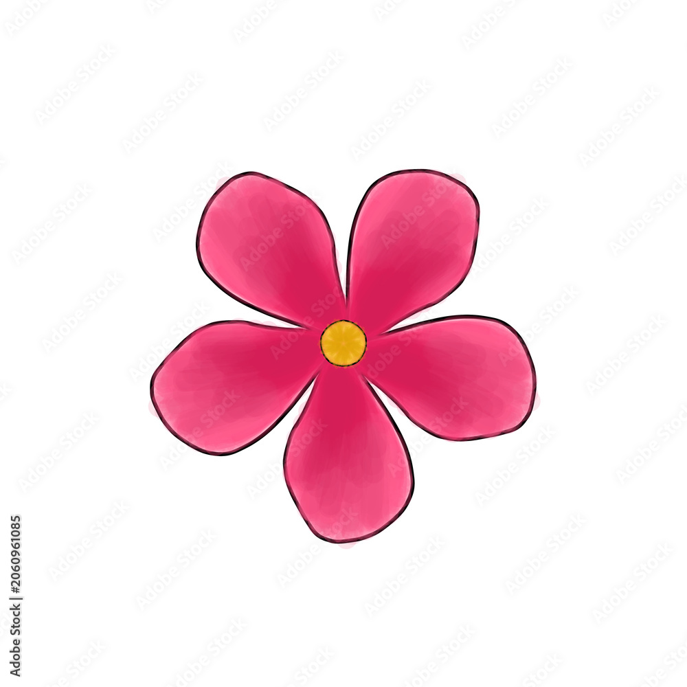 Fototapeta premium Pink flower digital painting illustration