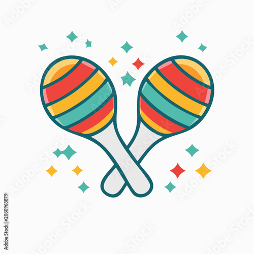 Colorful Maracas with Sparkles