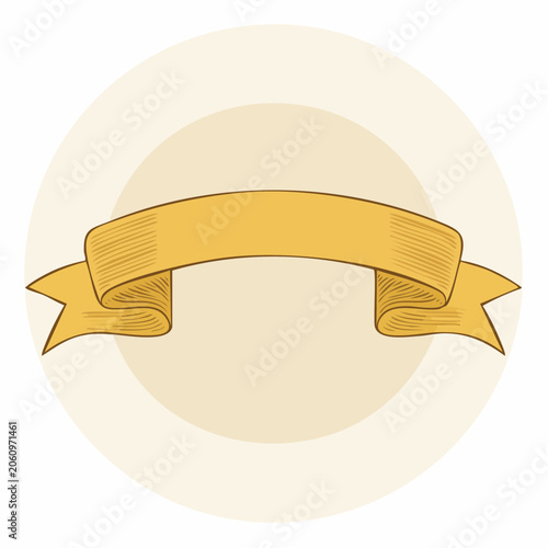 Vintage Yellow Ribbon Banner Illustration