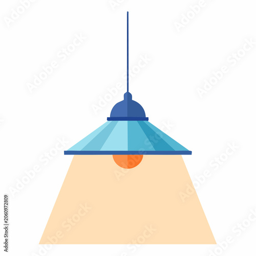 Flat Design Pendant Lamp with Light Beam