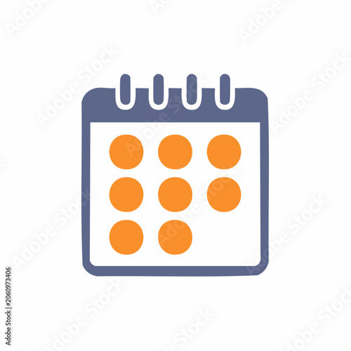 Calendar Icon with Orange Dots