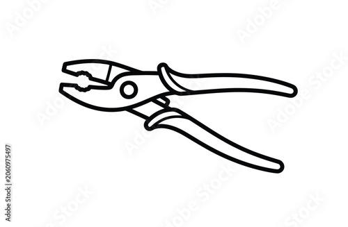 Line drawing of needle nose pliers