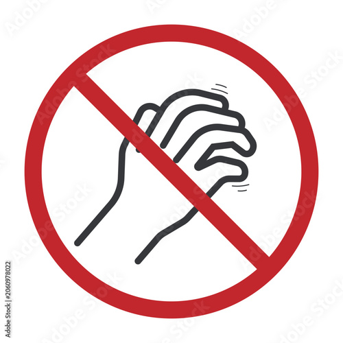 Фотография Isolated prohibition sign showing scratching skin with fingernails, warning agai