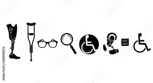 Tableau sur toile Accessibility and Assistive Technology Icon Set
