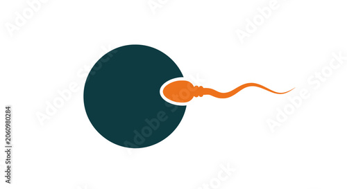 Принти на полотні Sperm Fertilizing Egg Vector Illustration