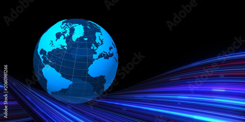 Tableau sur toile Concepts of global networks and digital technologies