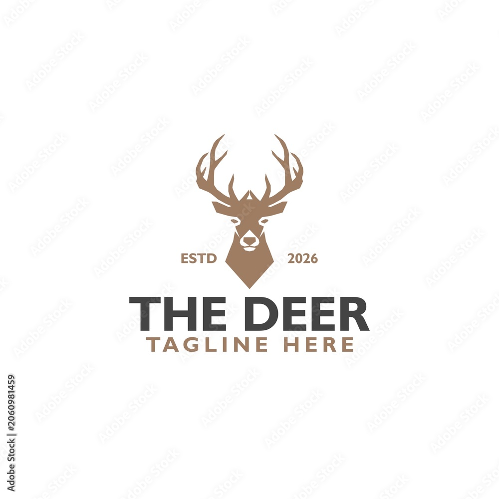 Obraz premium Deer Hunt Logo icon isolated on white background