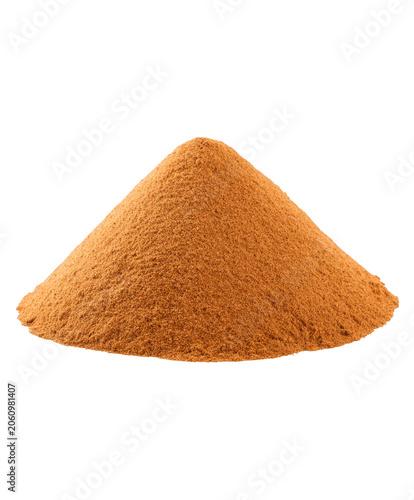 Cone of Fine Orange Powder Keywords: powder, orange, fine, granular, pile isolated on a transparent background