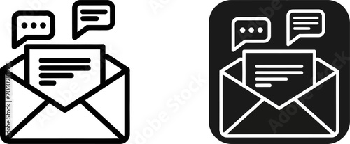 Canvas-taulu Email icon with message bubbles conveying communication and correspondence durin