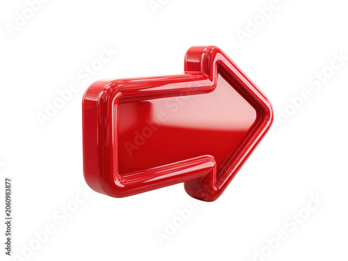 Shiny Red Arrow file graphic isolated on a transparent background