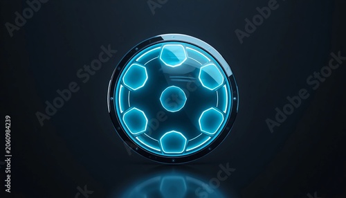 Sleek Futuristic Energy Shield Icon with Circular Design