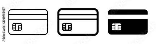 Fotografia Credit Card Icons, Payment Card Set, Financial Transaction Symbols, Digital Wall