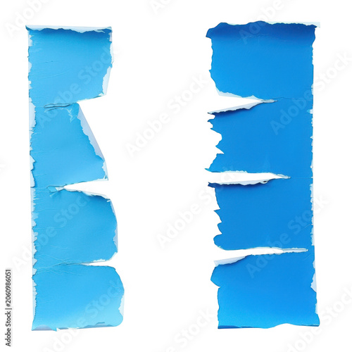 Torn Blue Paper With White Edges torn paper ripped isolated on a transparent background