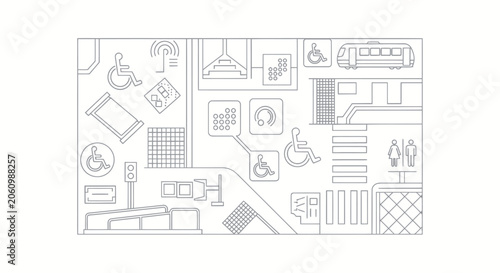 Accessibility and Urban Infrastructure Icon Set