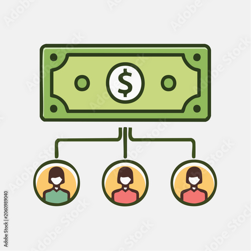 Money Distribution to People Icon