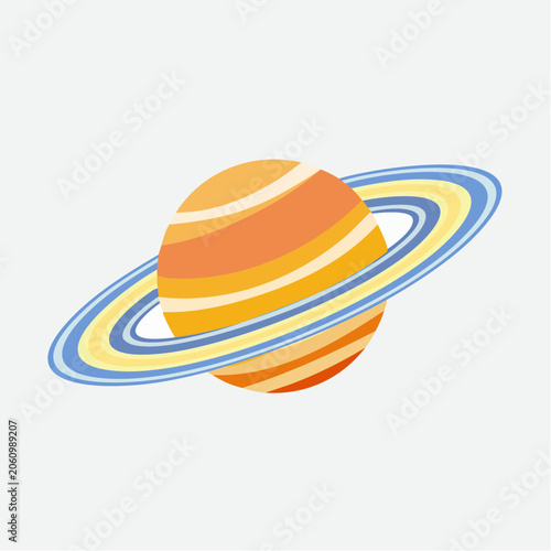 Stylized Saturn planet with rings