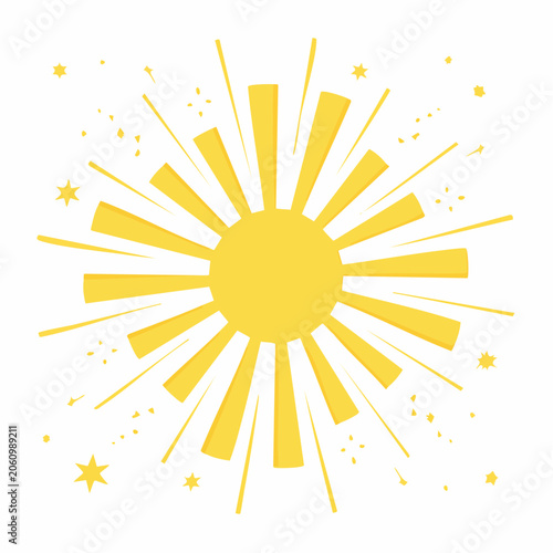 Stylized Sunburst with Stars