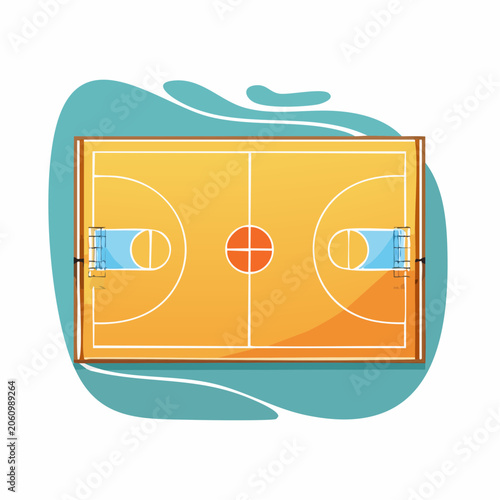 Top View of a Basketball Court