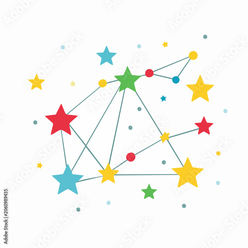 Colorful Star Constellation Graphic