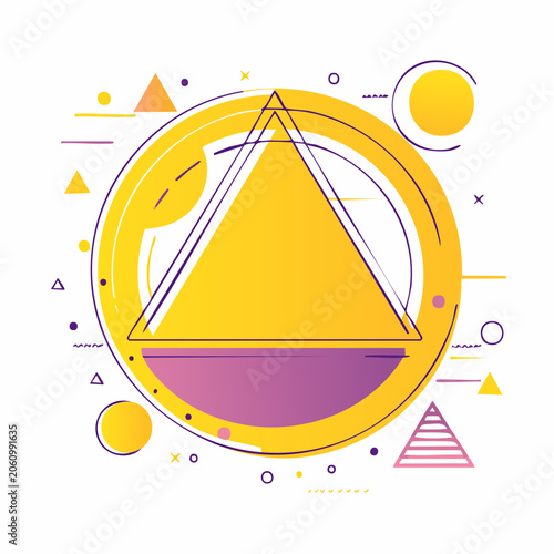 Abstract Geometric Design with Triangle and Circle Elements
