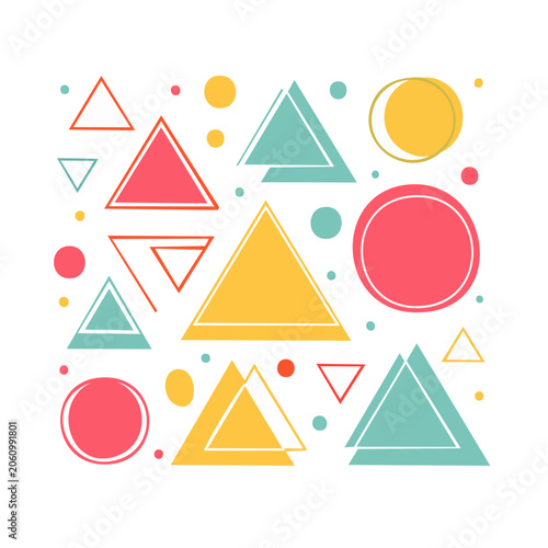 Abstract geometric shapes pattern with triangles and circles