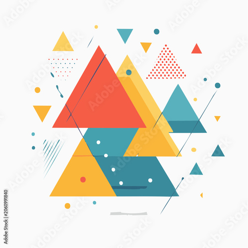Abstract geometric shapes with triangles and circles