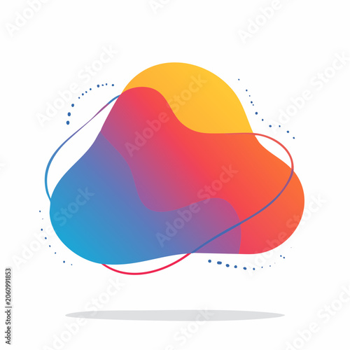 Abstract Gradient Blob with Fluid Shapes and Dots