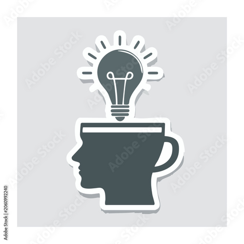 Light bulb and coffee cup creativity icon